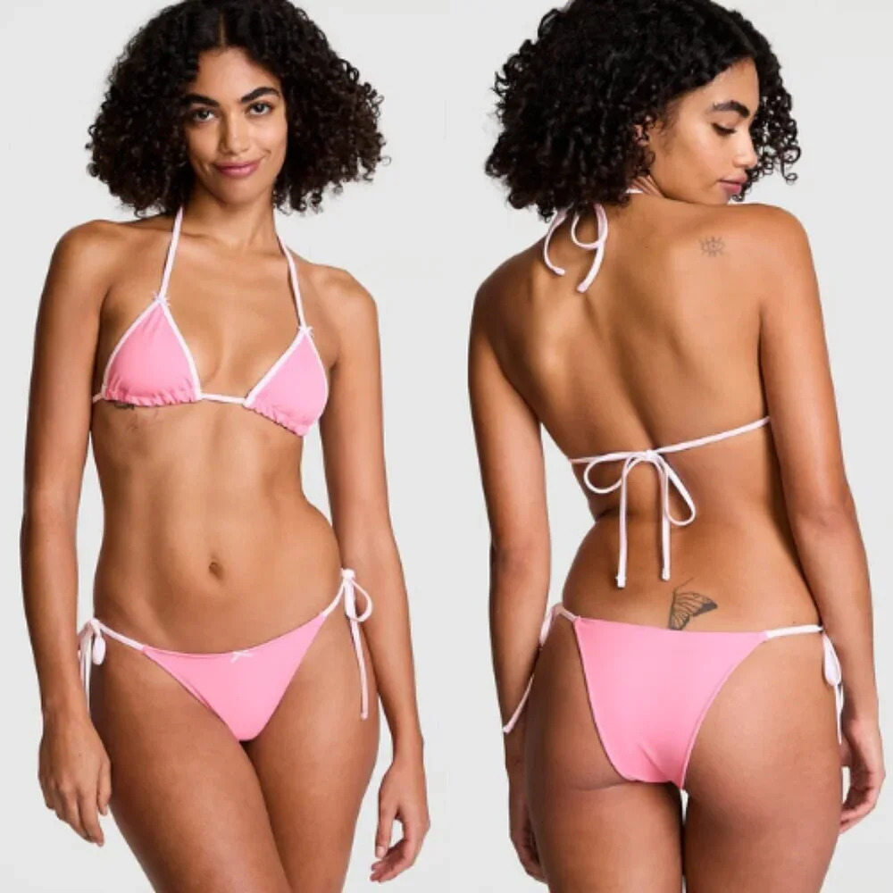 New! Frankie's Bikinis x PINK Taffy Rosemary string Bikini Bottom XS 1554